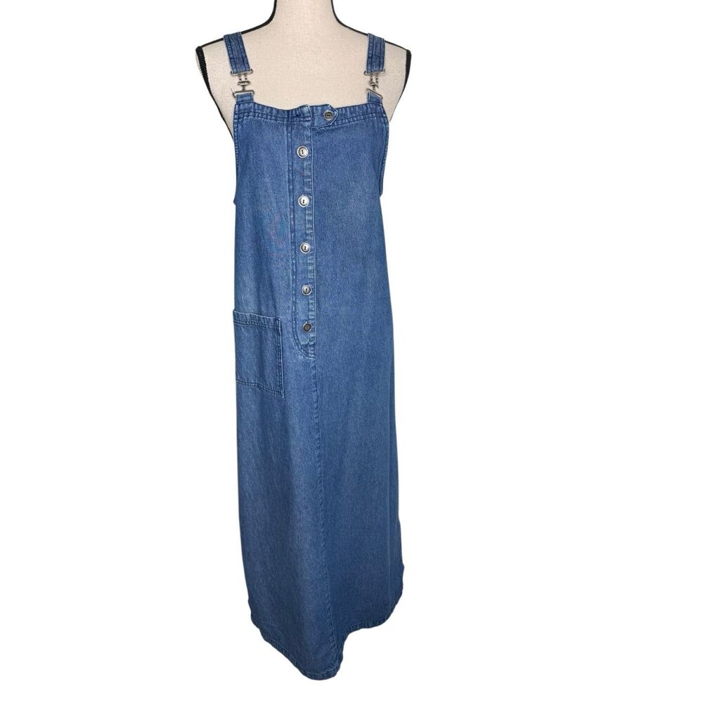 Vintage 90’s Match Denim Maxi Overall Dress Size S Y2K, Prairie, Cottagecore